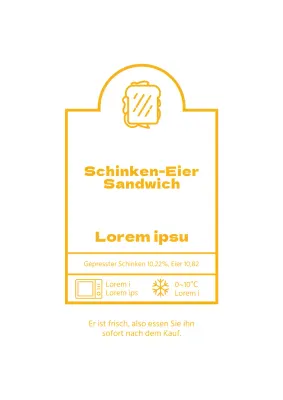 Einfaches, gelbes Plakat zur Bewerbung eines Sandwich-Menüs