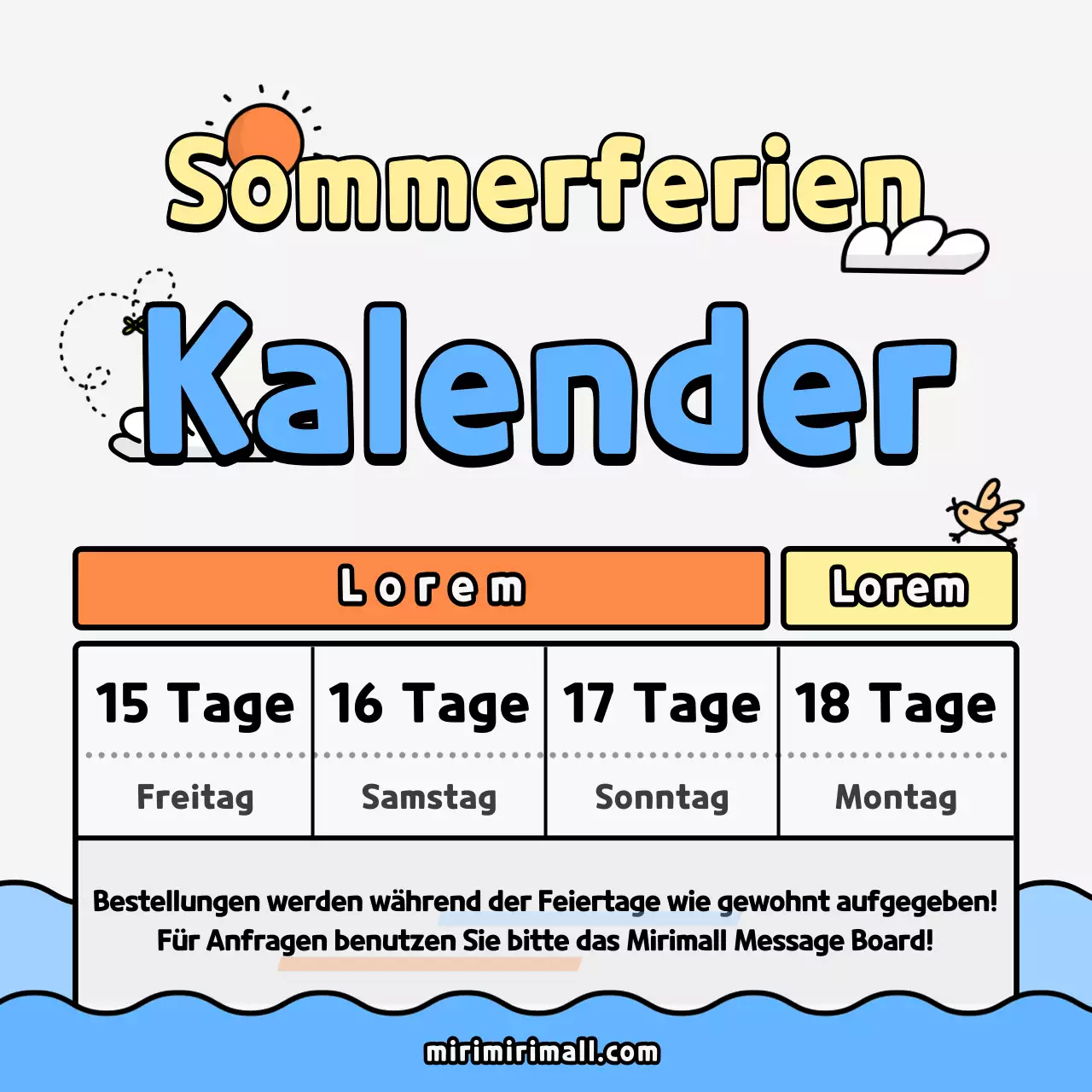 Sommerferienplan