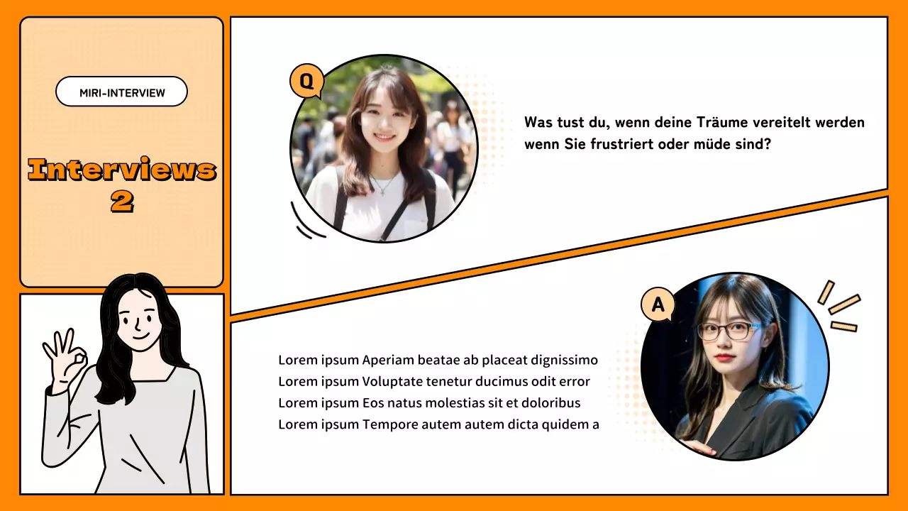 Einfache orangefarbene Q&A-Präsentation