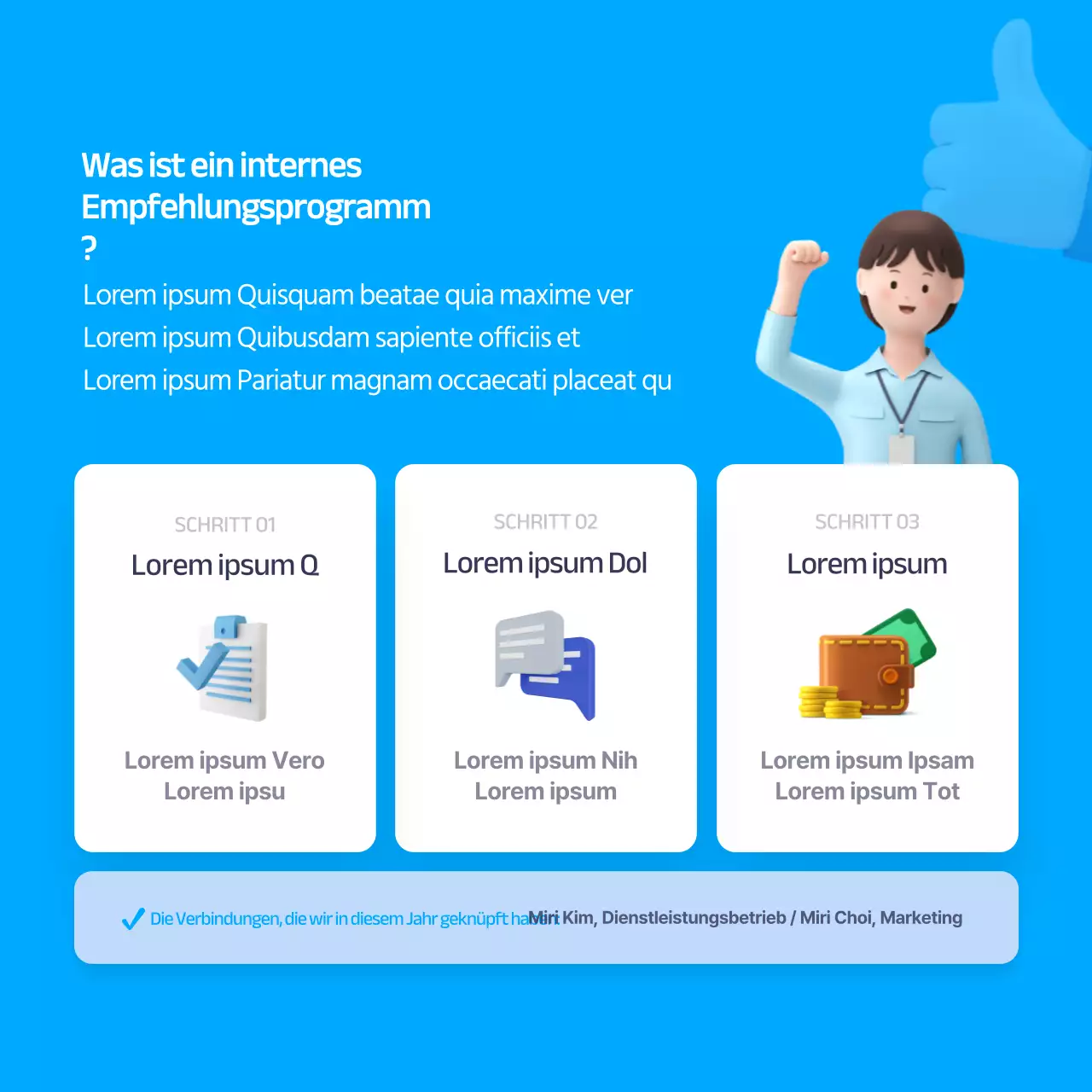 Blaue 3D-Illustration eines internen Überweisungsschemas