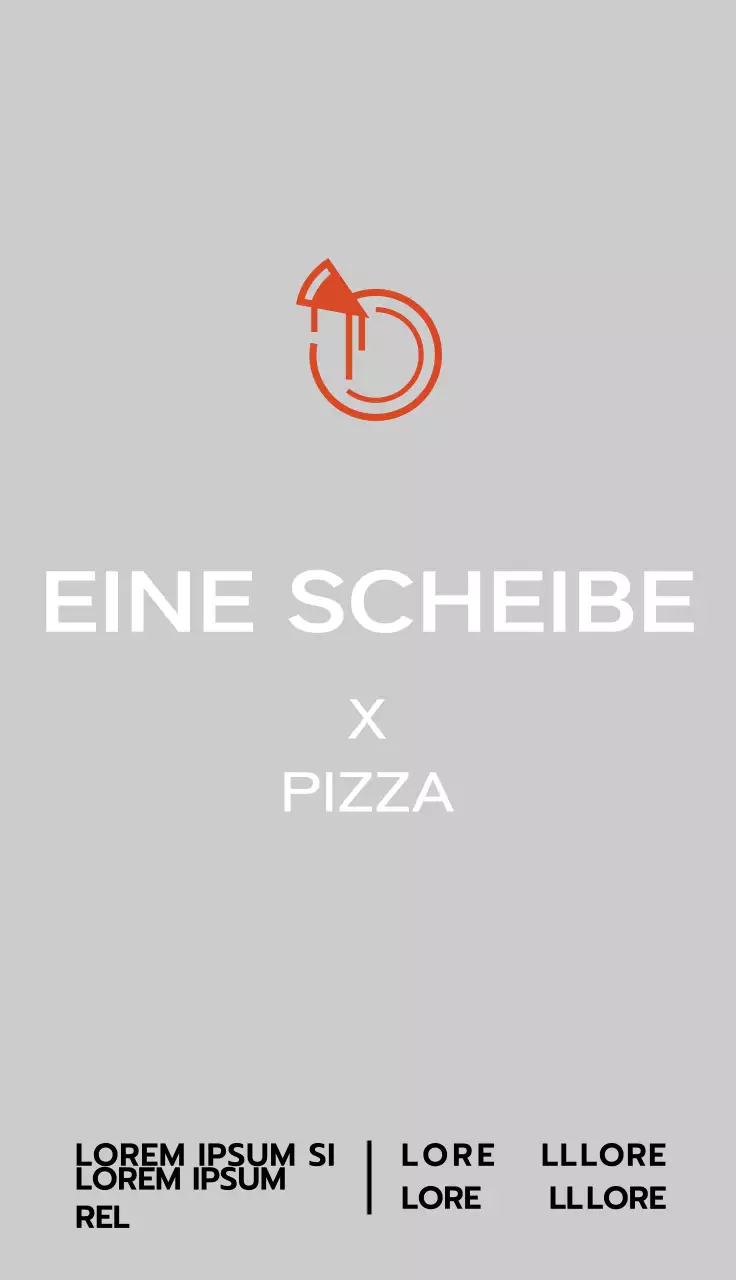 Werbung für eine Pizzeria mit einer einfachen Illustration mit roten Akzenten