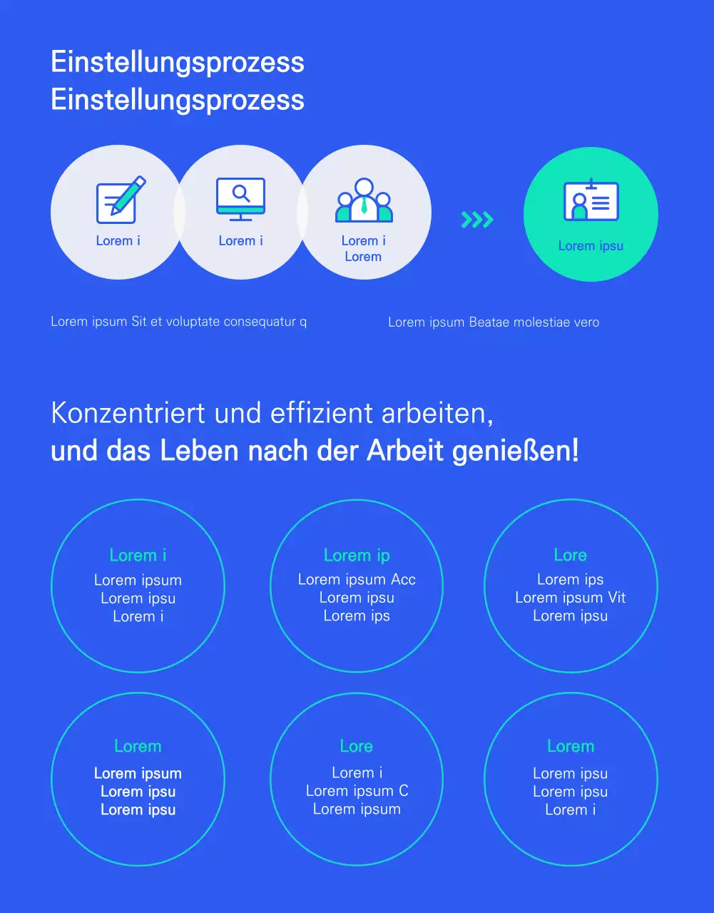 Saubere und einfache Stellenanzeige mit mintblauen Akzenten