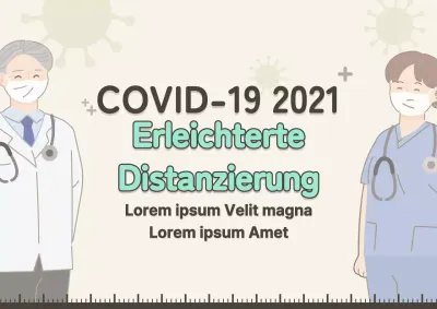 Coronavirus-Distanzierung in Mint und Rosa-Beige