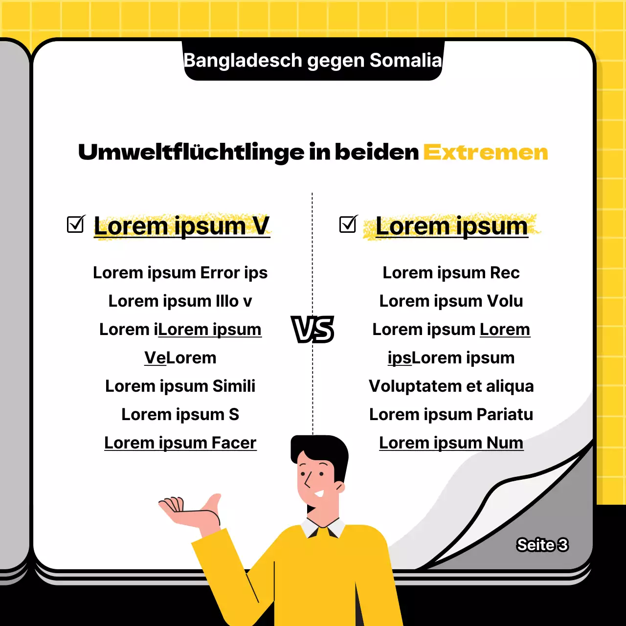 Ein einfacher gelb-schwarzer Spendenleitfaden