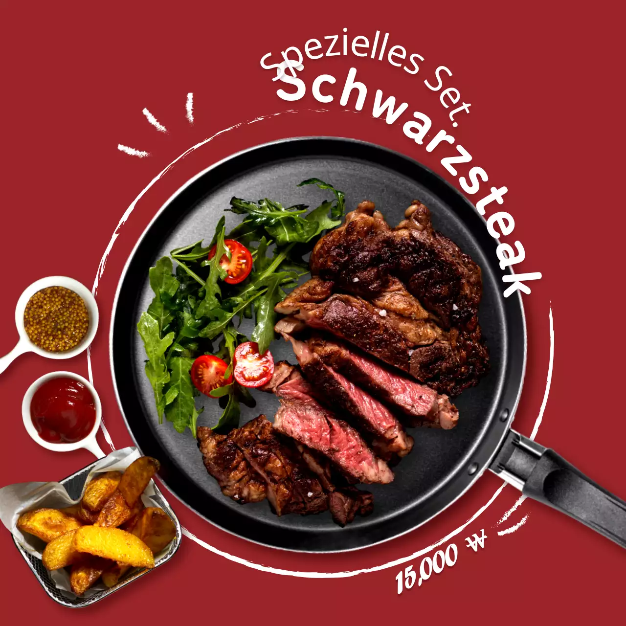 Förderung eines Menüs mit dunkler Handschrift