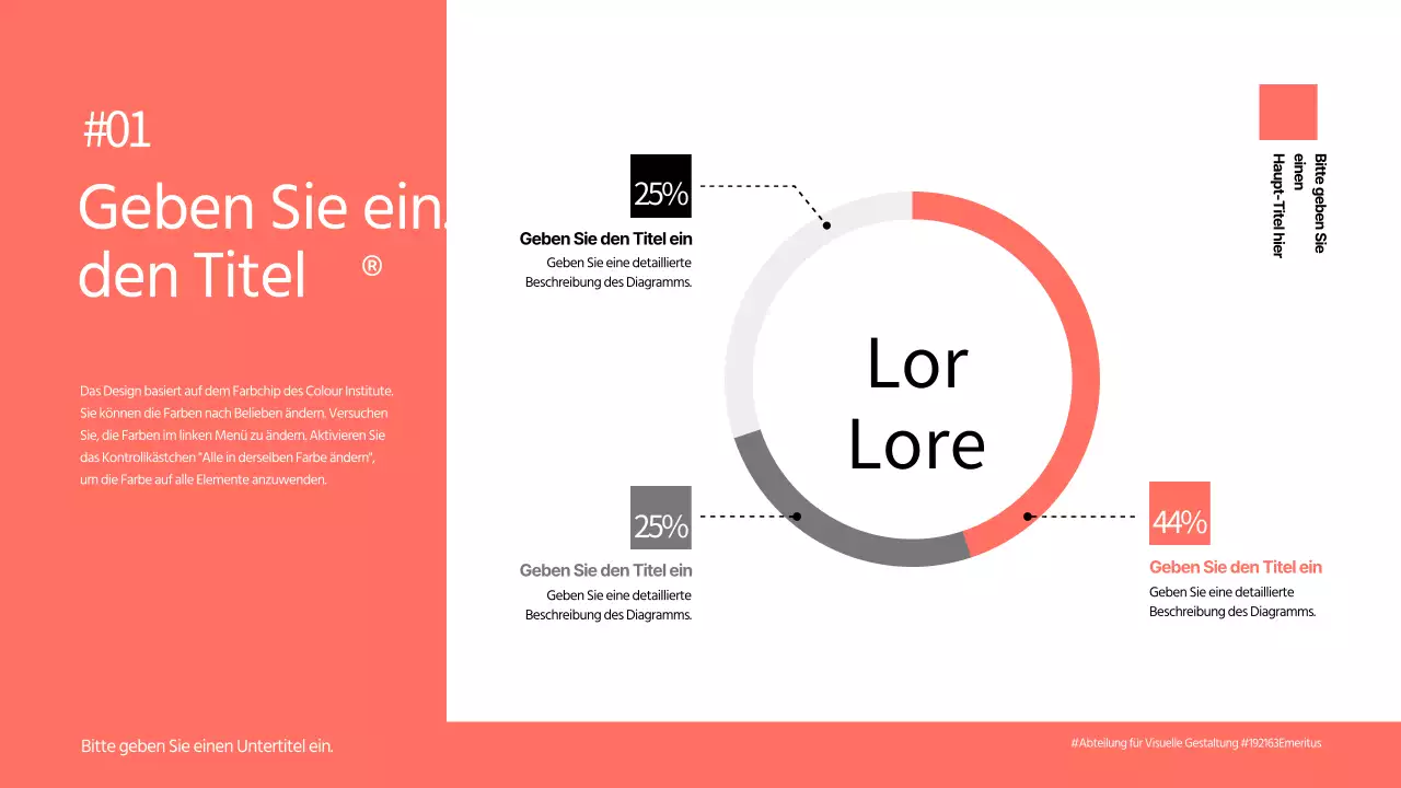 Red Clean Konzept Tortendiagramm Design