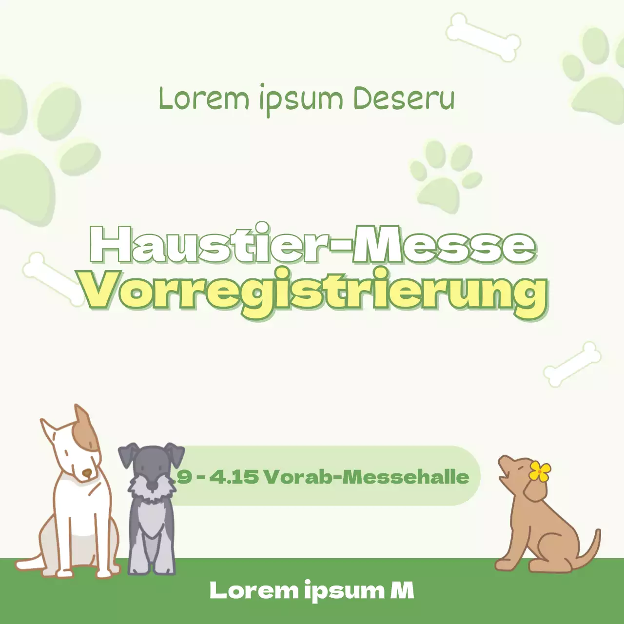 Bewerben Sie die Pet Fair in den sozialen Medien in Grün