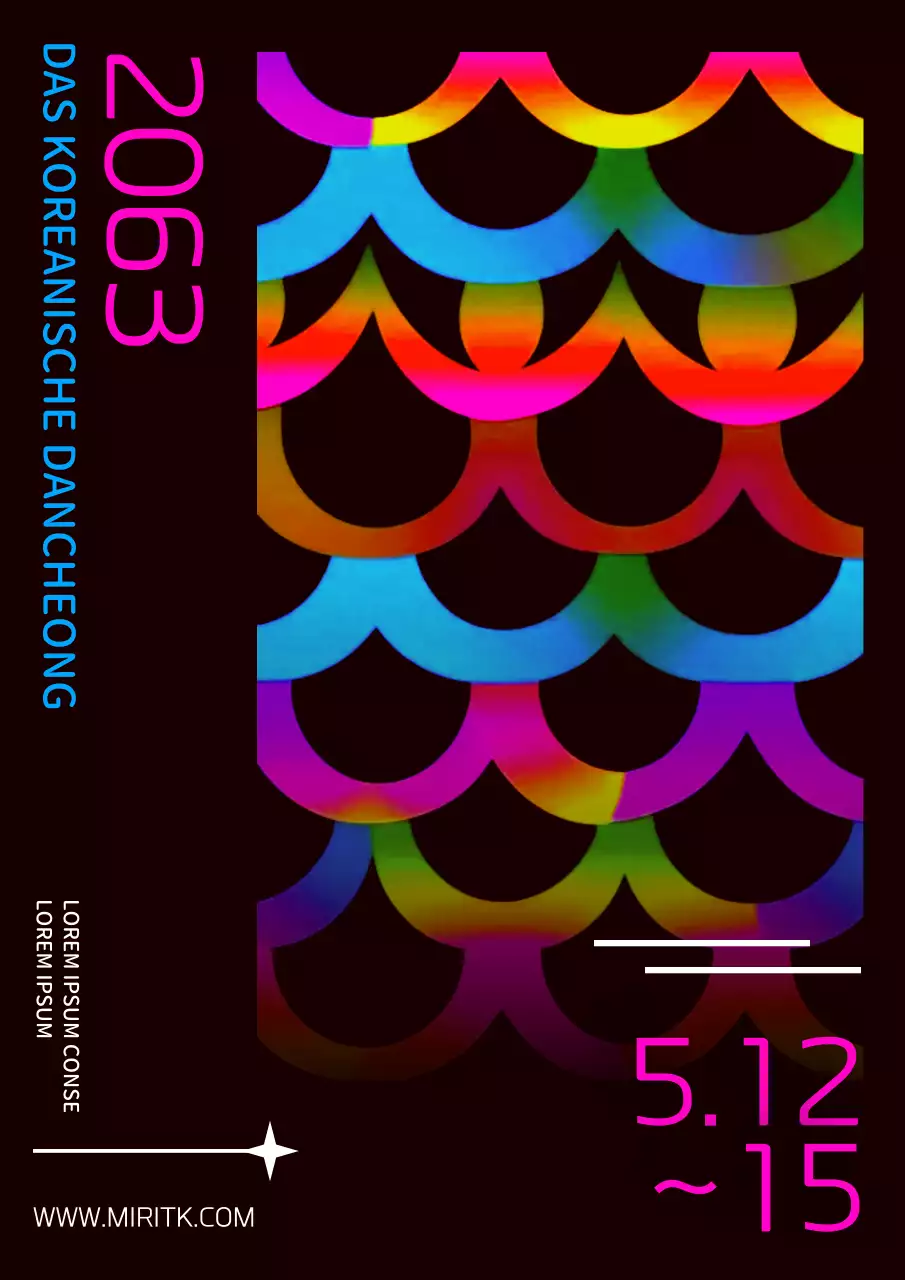 Vorstellung einer farbenfrohen Ausstellung von Punkten mit kreisförmigen Mustern