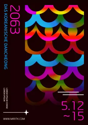 Vorstellung einer farbenfrohen Ausstellung von Punkten mit kreisförmigen Mustern