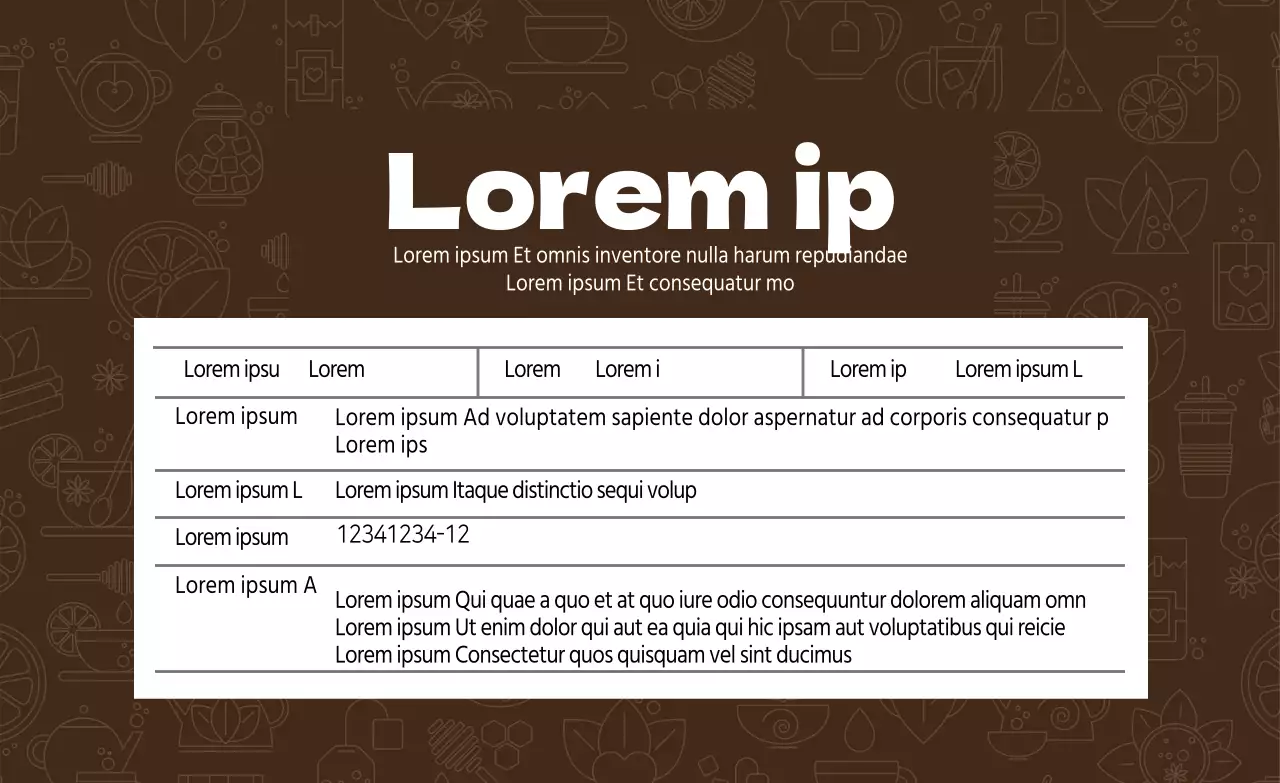 Braunes Muster Neat Food Liquid Tea Schwarzer Tee Details