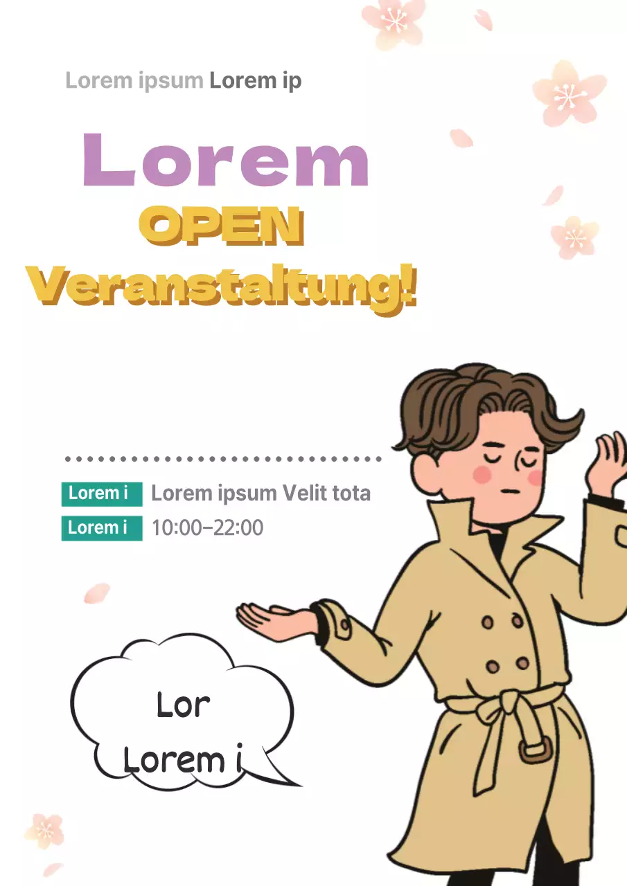 Werbung für eine Veranstaltung zur Eröffnung eines Tarotkartengeschäfts, das auf Tarotkarten mit Blumenmotiven spezialisiert ist