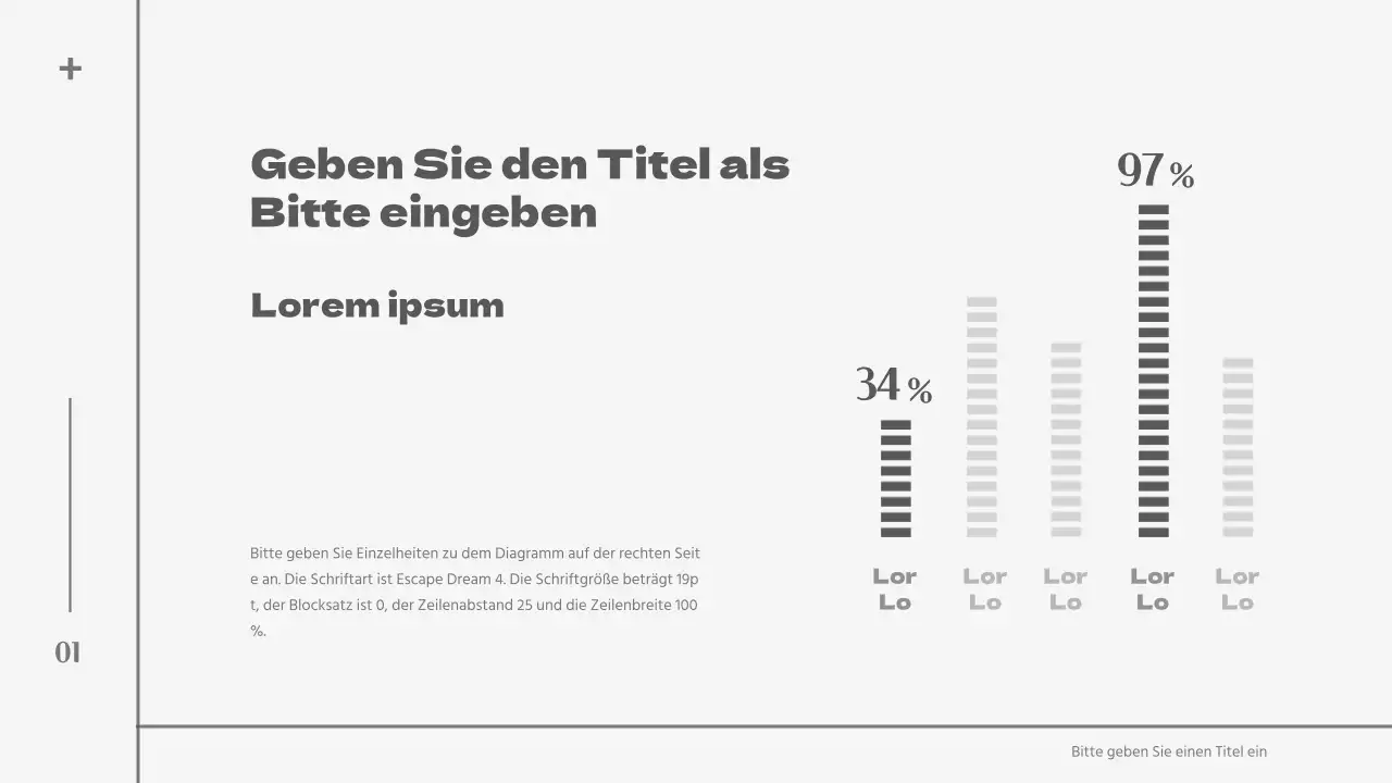 Sauberes Konzept für ein Balkendiagramm in Grau und Schwarz