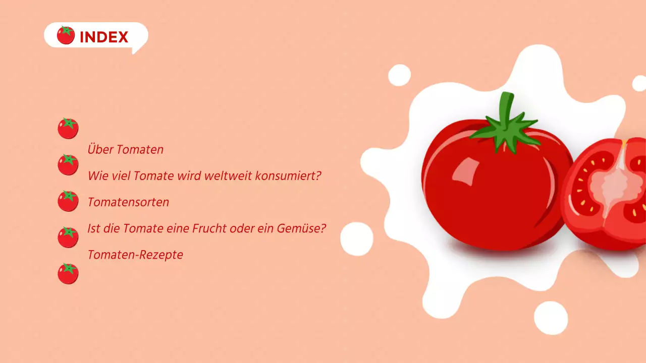 Kitschige rote und orangefarbene Tomaten erklärt