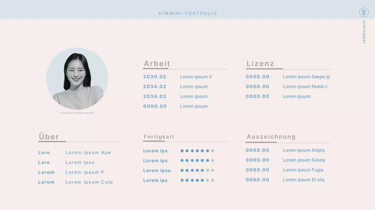 Moderne Designermappe in Beige und Hellblau