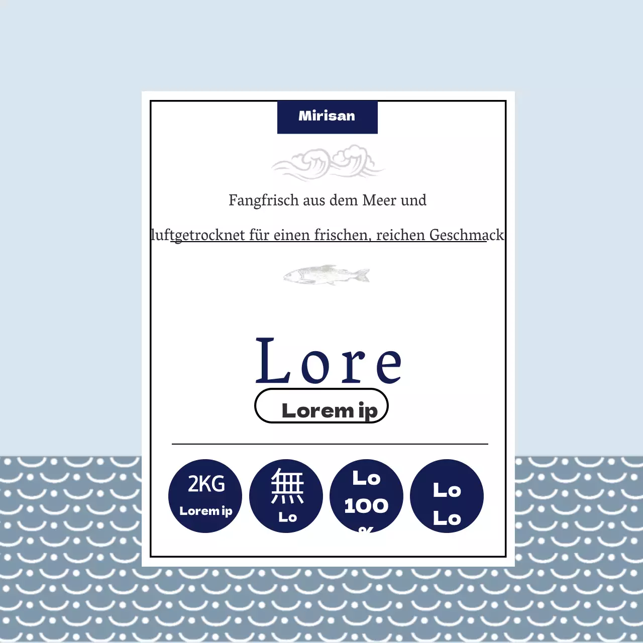 Getrockneter Fisch Quadratischer Aufkleber