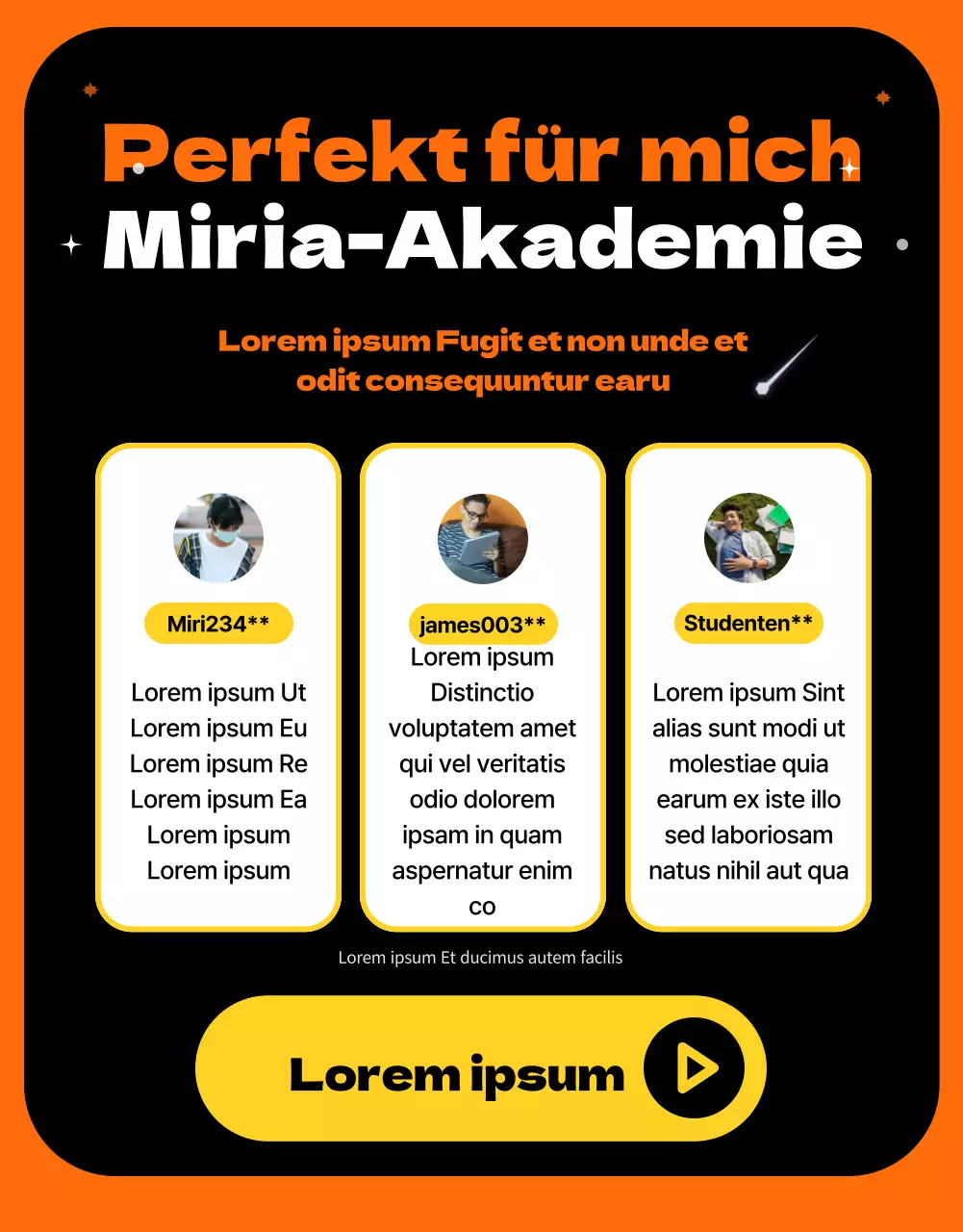 Ein Weltraumkonzept mit orangefarbenen Akzenten Einführung einer einzigartigen und lustigen Transferschule