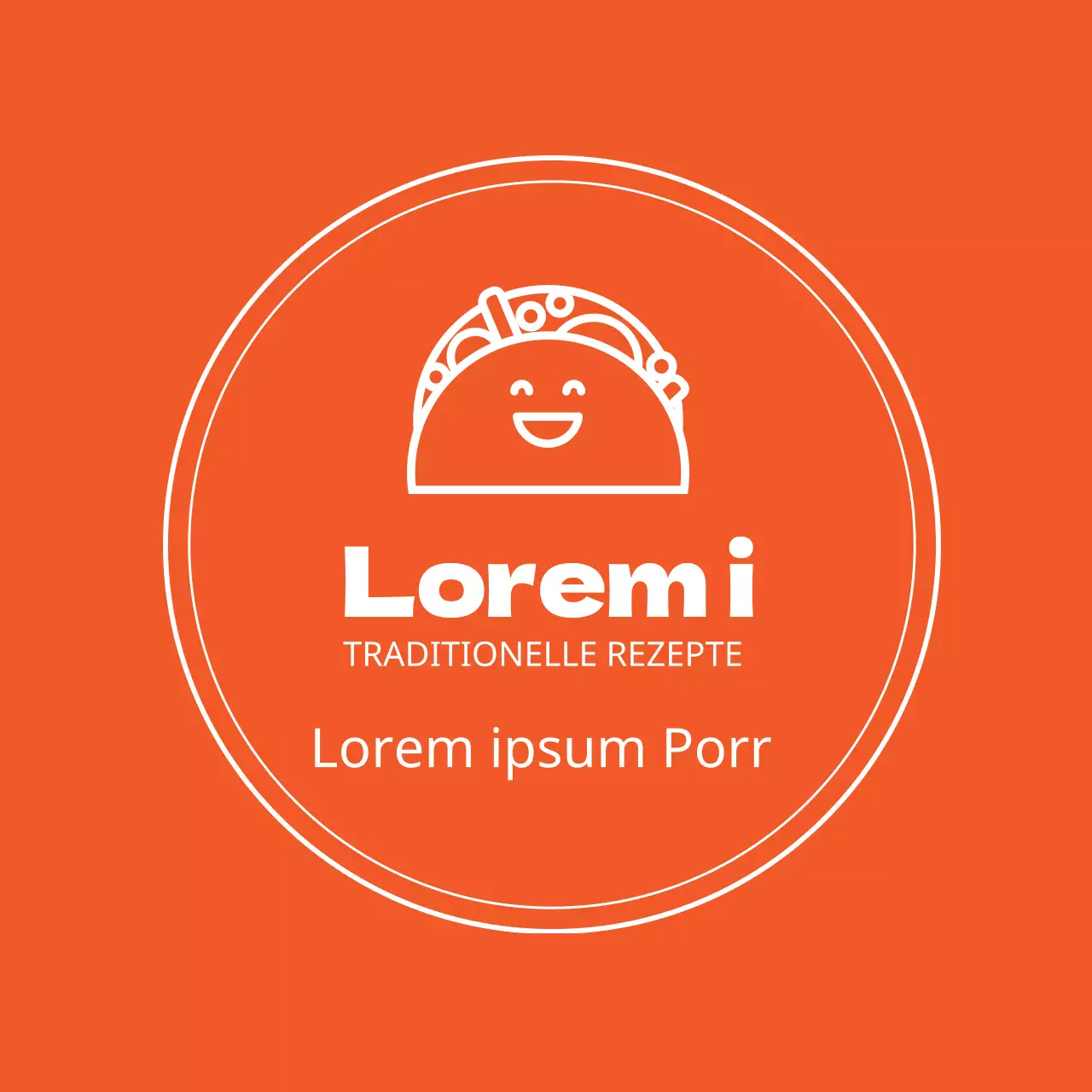 Orange Illustration niedlich einfaches Restaurant Tacos