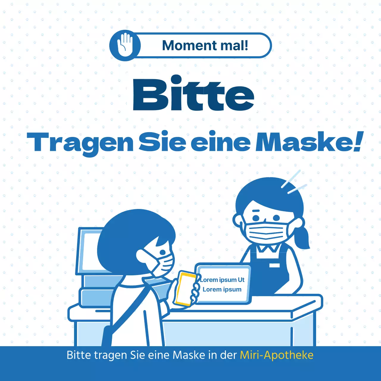 Phasing-Meldung mit blauer Punktfarbe maskieren