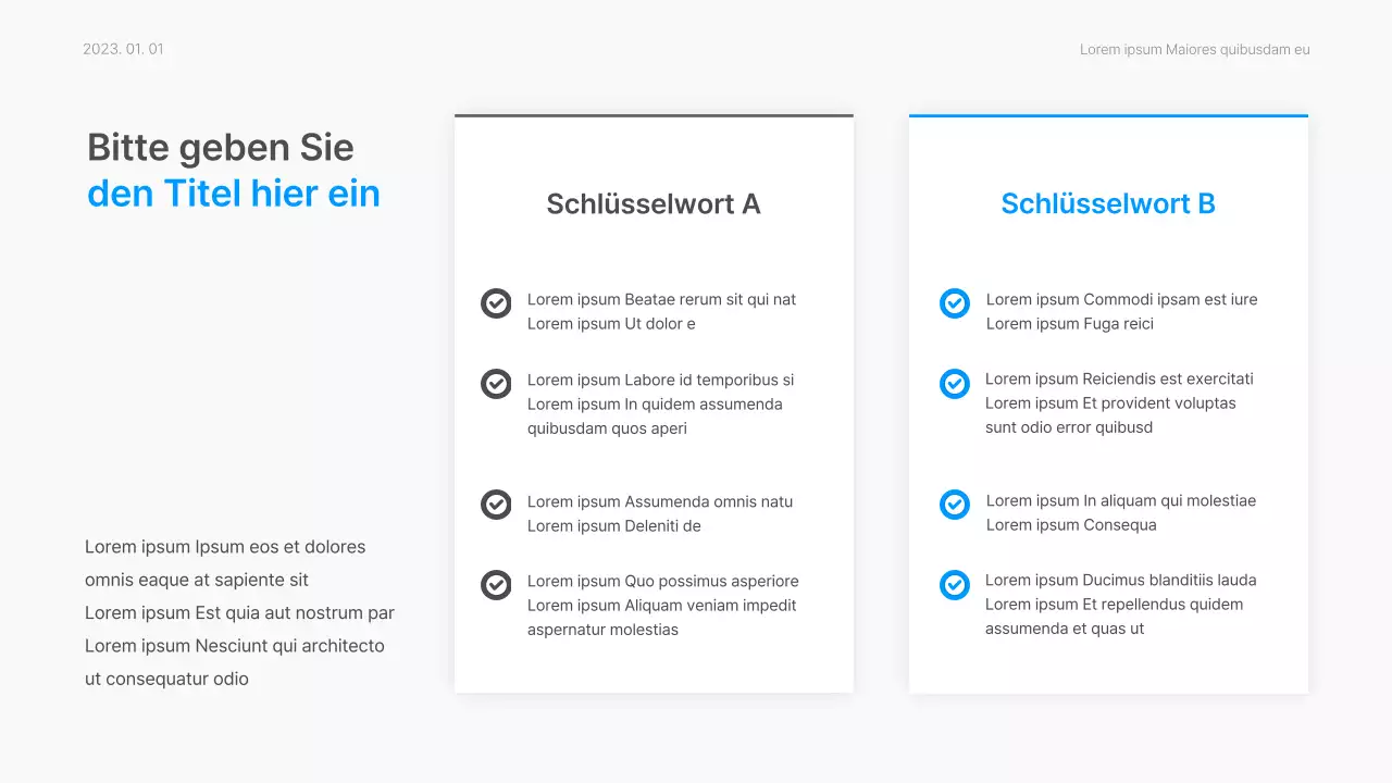 Geschäftsbericht mit einem modernen Farbverlauf in Weiß und Blau