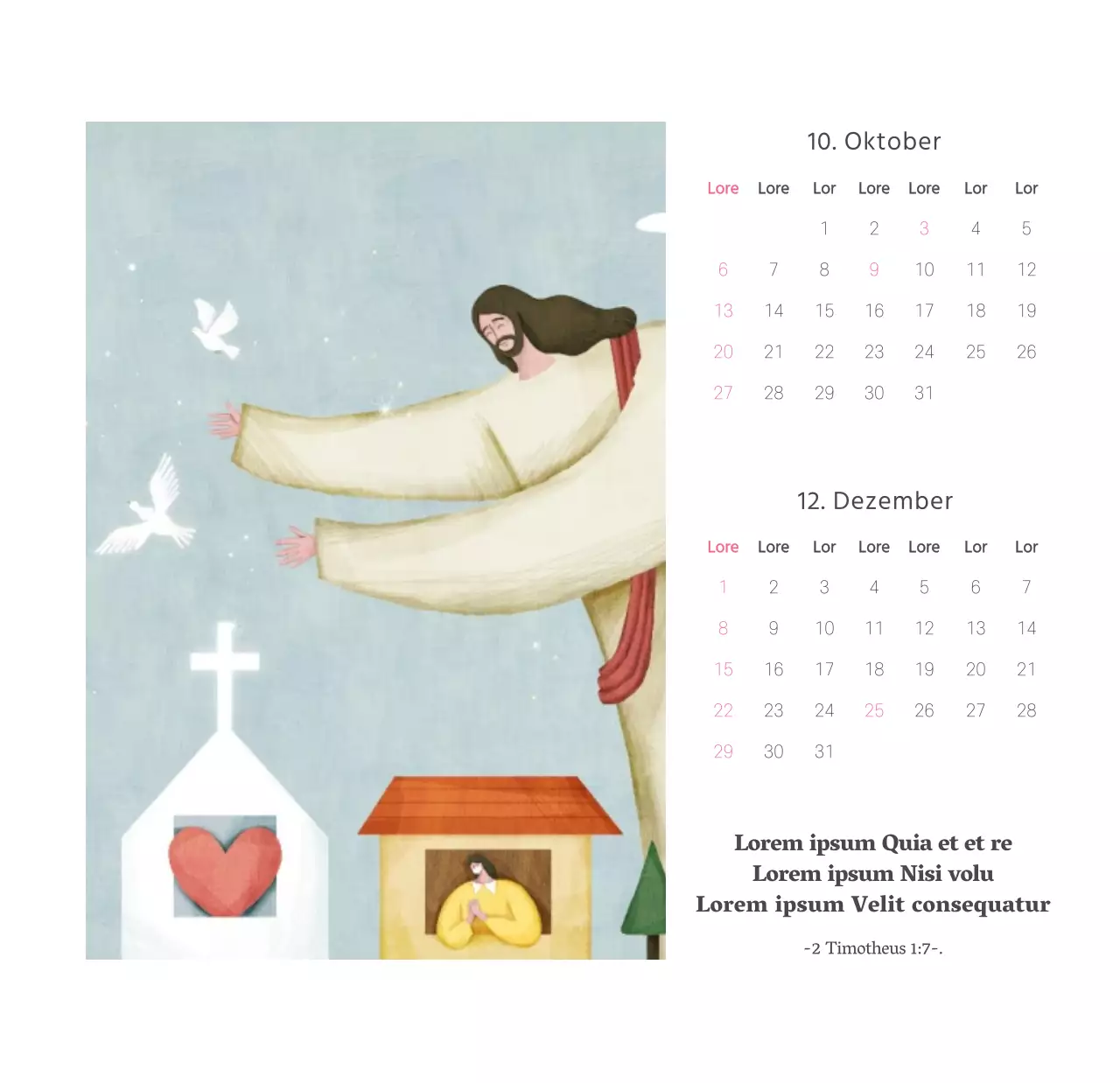  Illustration der Kirche Tischkalender der Kirche