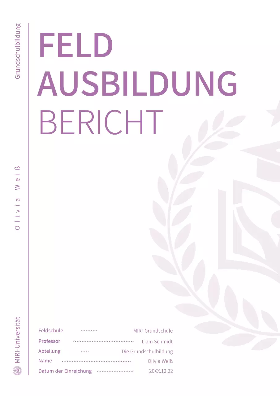 Ein einfacher Konzeptbericht in Lila