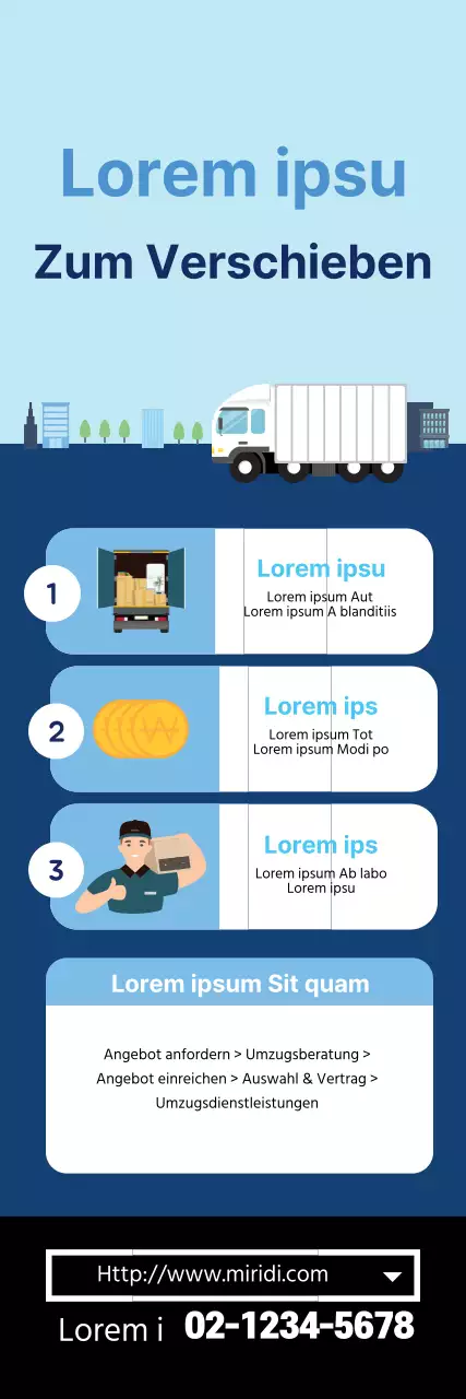 Blue Illustration wirbt für saubere Umzugsdienstleistungen