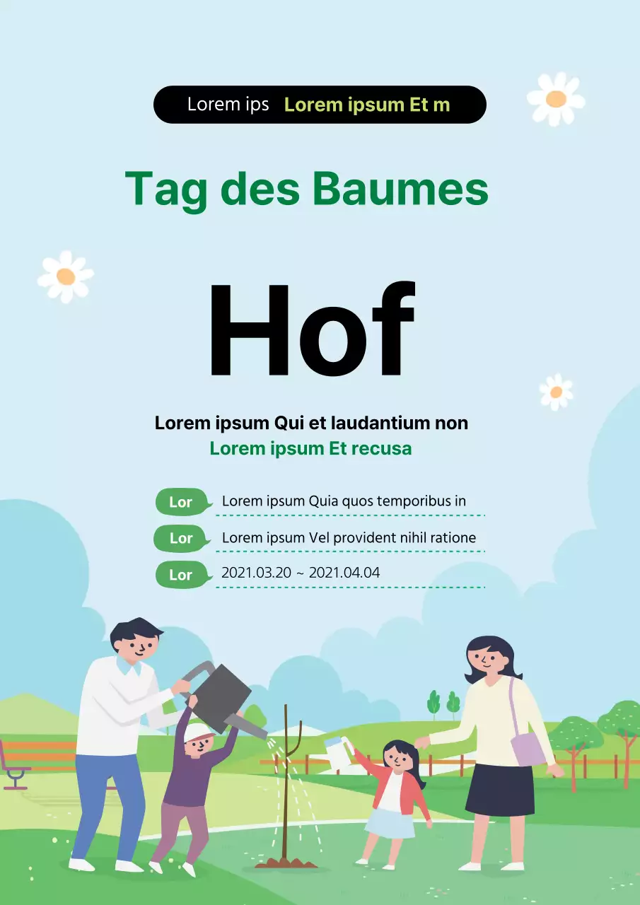 Grüne Illustration Niedliche Arbor Day Promotion