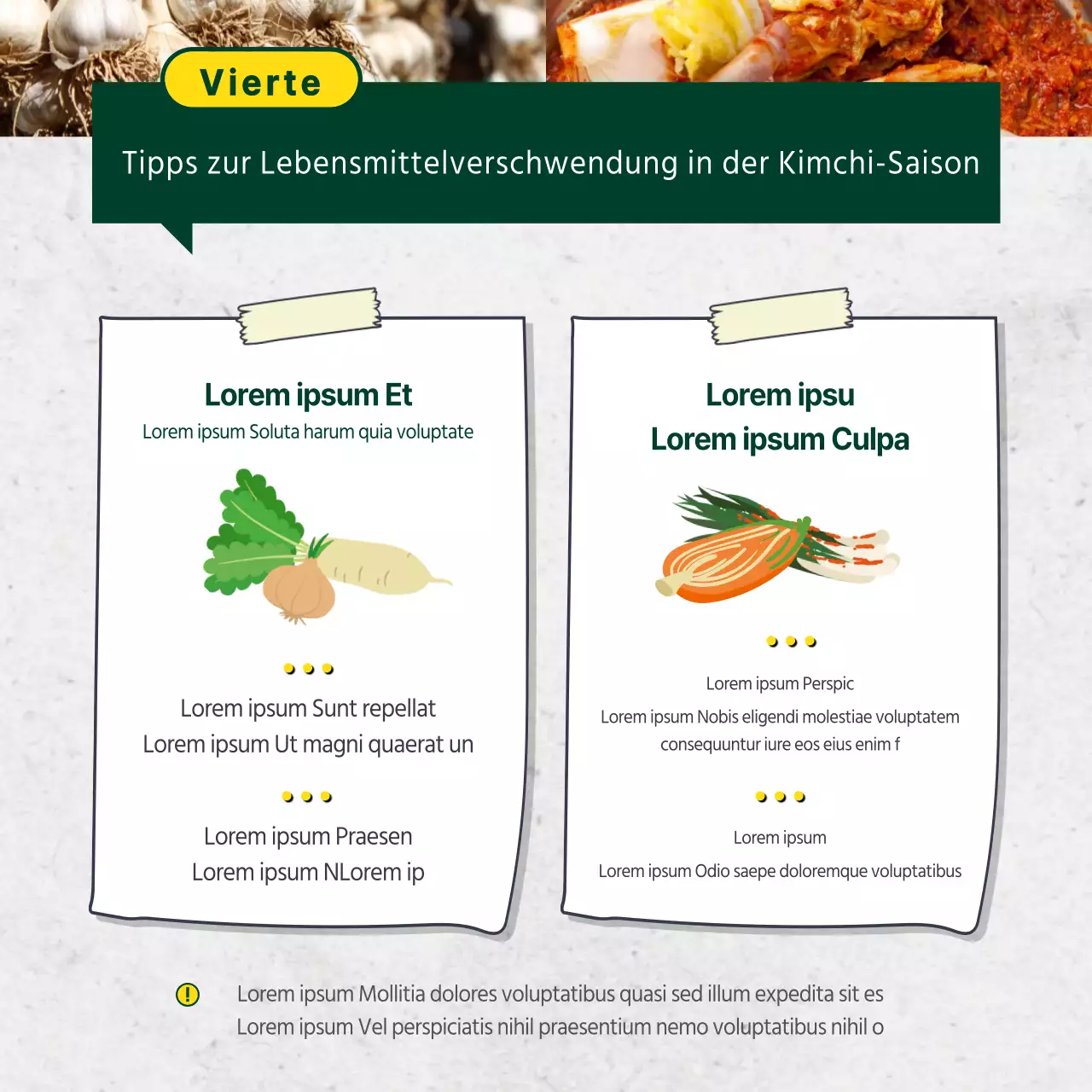 Gelb und grün illustrierte Tipps zur Lebensmittelverschwendung