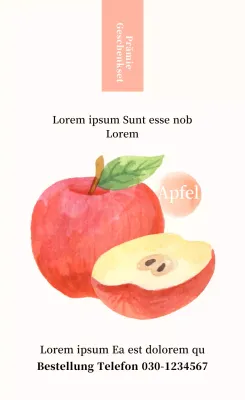 Illustrierter Apfel Vertikaler Aufkleber