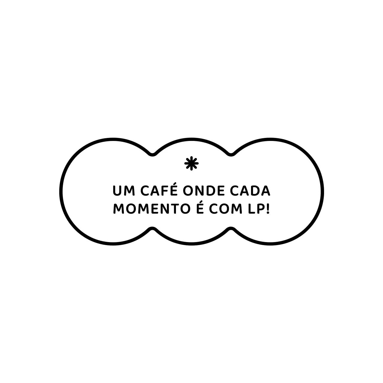 Mercadoria de café gira e limpa num estilo de combinação de texto e forma de nuvem