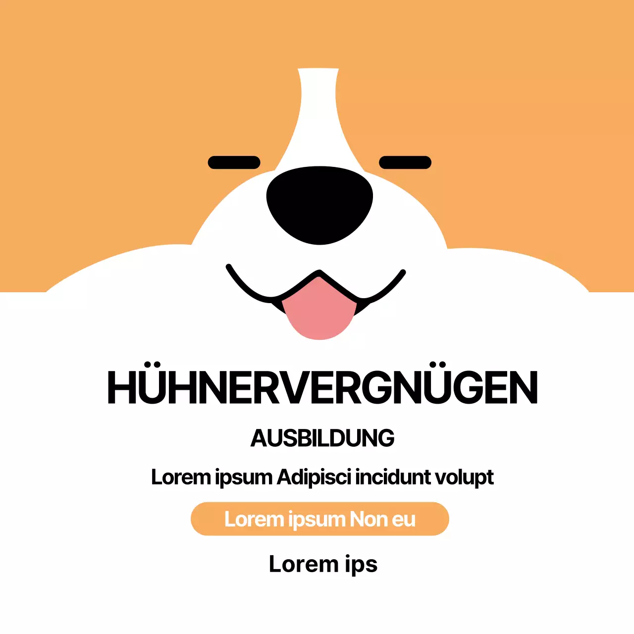 Niedliche Leckerli-Etiketten für Haustiere mit orangefarbenen Illustrationen