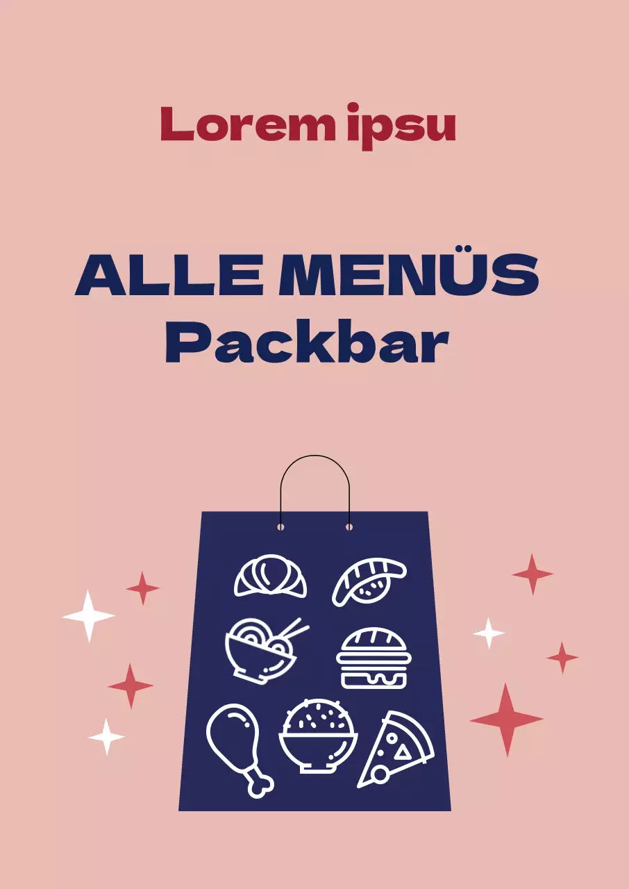 Rosa Marineblau Illustration Corona Distancing Store Verpackung