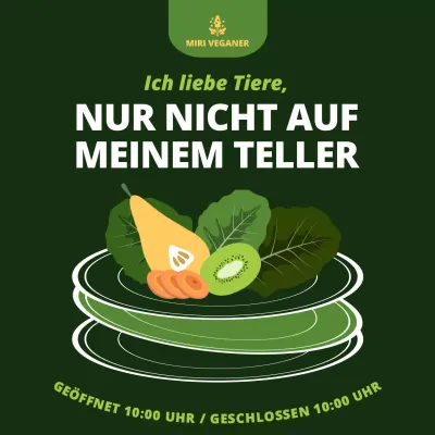 Instagram-Feeds von veganen Restaurants mit grünem Thema