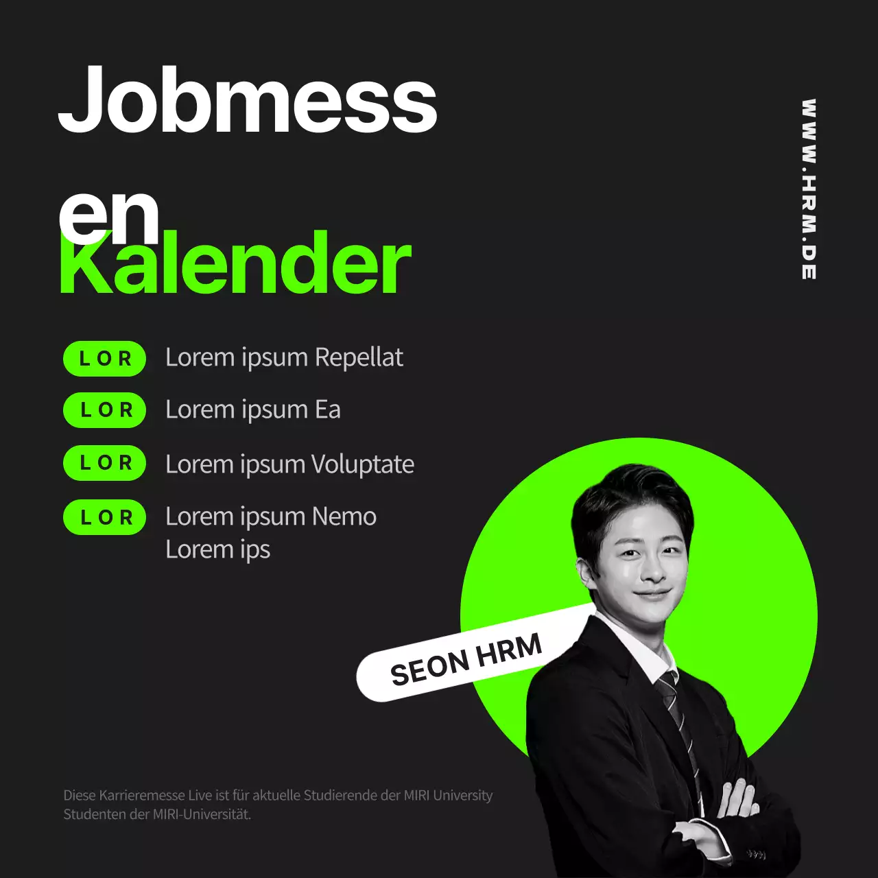 Online-Stellenausschreibungen in Schwarz und fluoreszierenden Farben