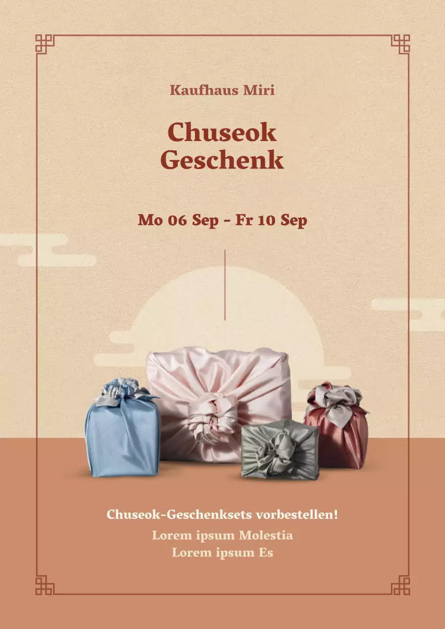 Chuseok-Geschenkposter in gedeckten Tönen