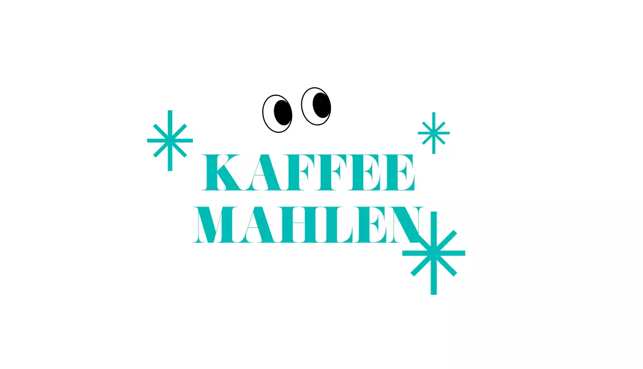 Einfache türkisfarbene grafische Visitenkarte für ein Cafe