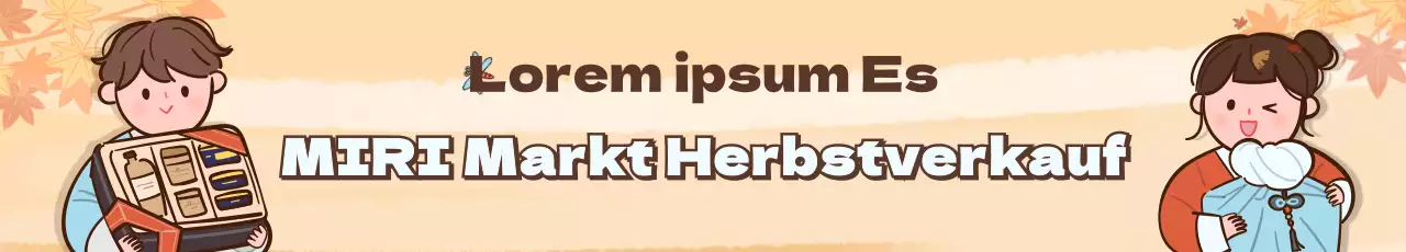 Rabatt auf eine animierte Herbst-Illustration Konzept in orange und hellblau