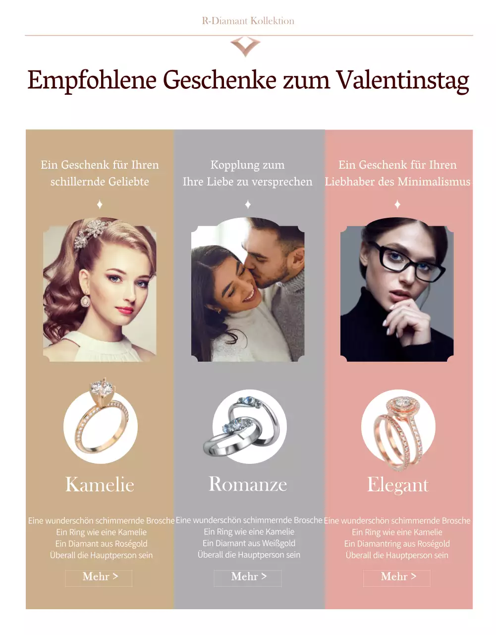 White Day Diamantring Geschenk Aktion