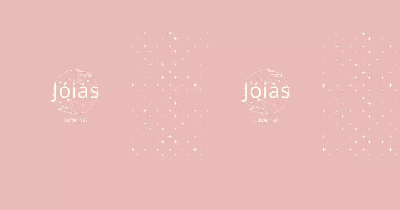 Jóias ilustradas de linhas simples cor-de-rosa