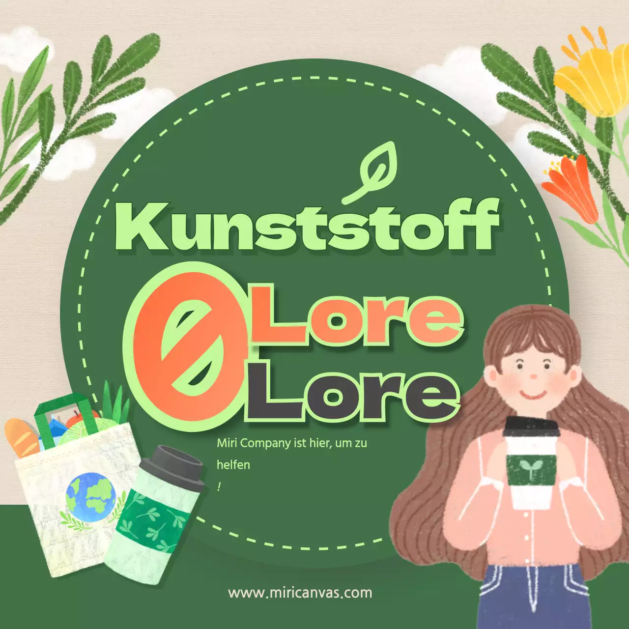 Grünes, handgezeichnetes Kampagnenmotiv für den Naturschutz