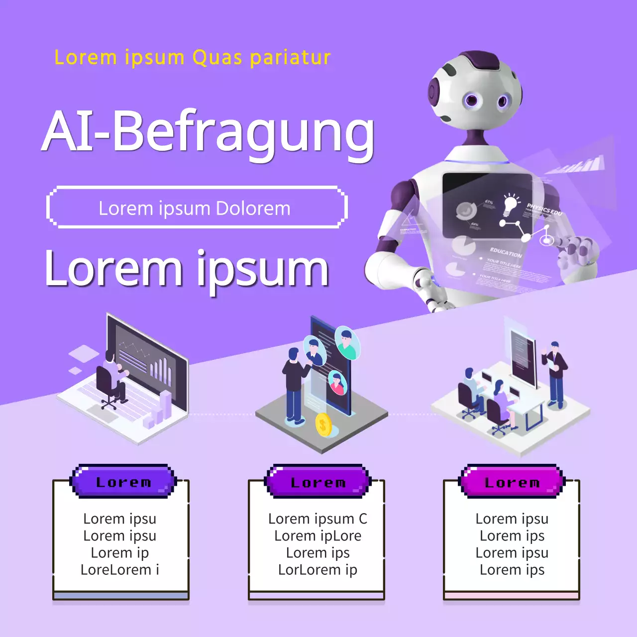 Professionelle AI-Interview-Beratung in lila