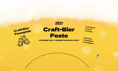 Gelber Schaum Illustration Craft Beer Festival