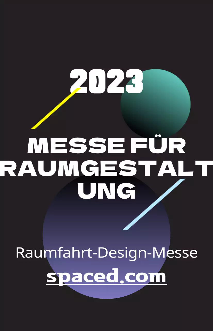 Fördern Sie eine Messe für räumliches Design mit farbenfrohen Illustrationen von Formen und Text.