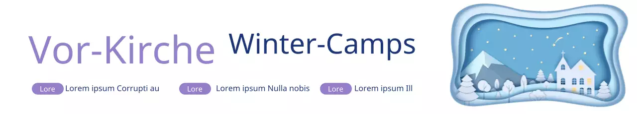 Weißes Winter-Kirchenlager-Banner