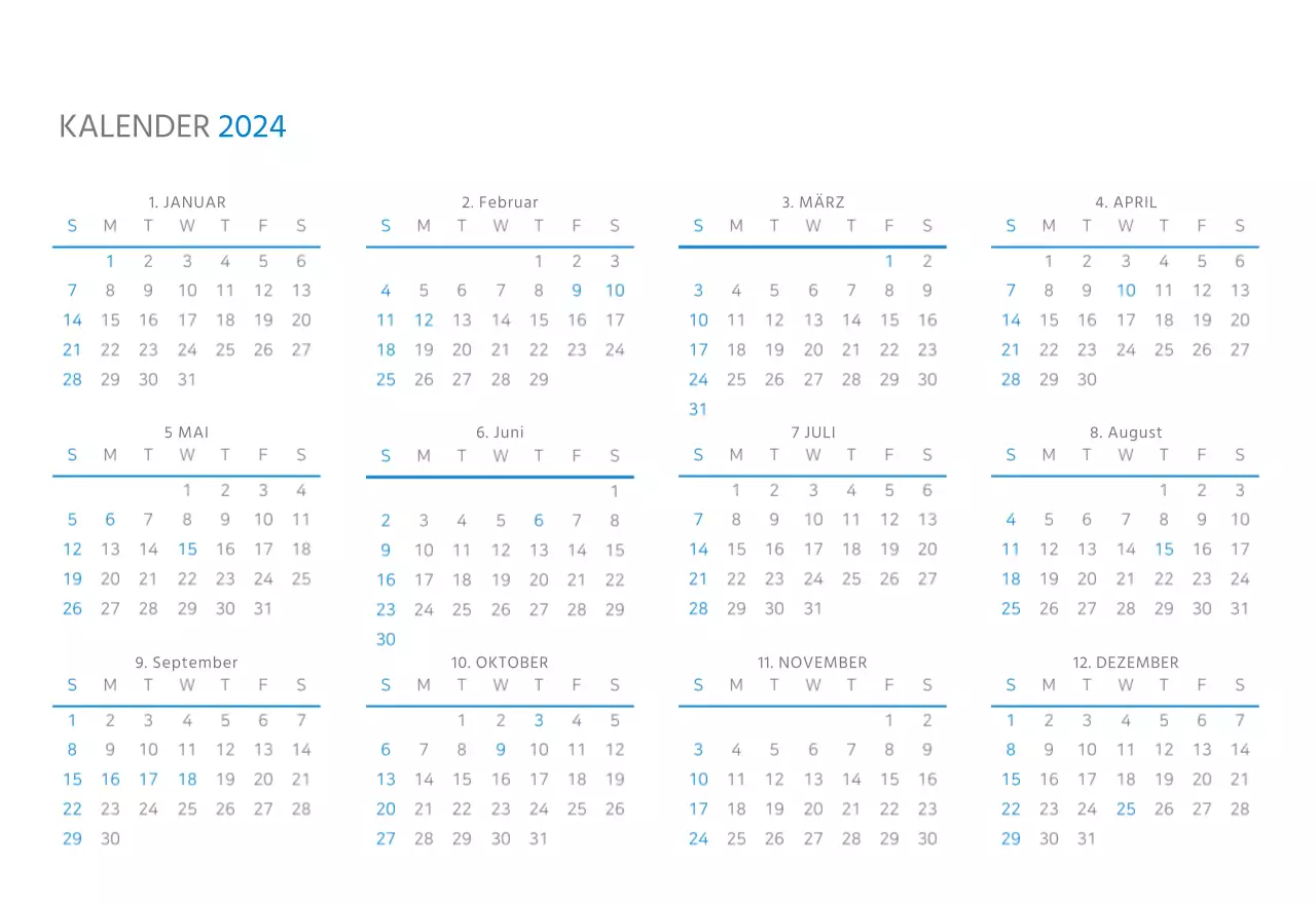 Weißer und einfacher Tischkalender für Unternehmen