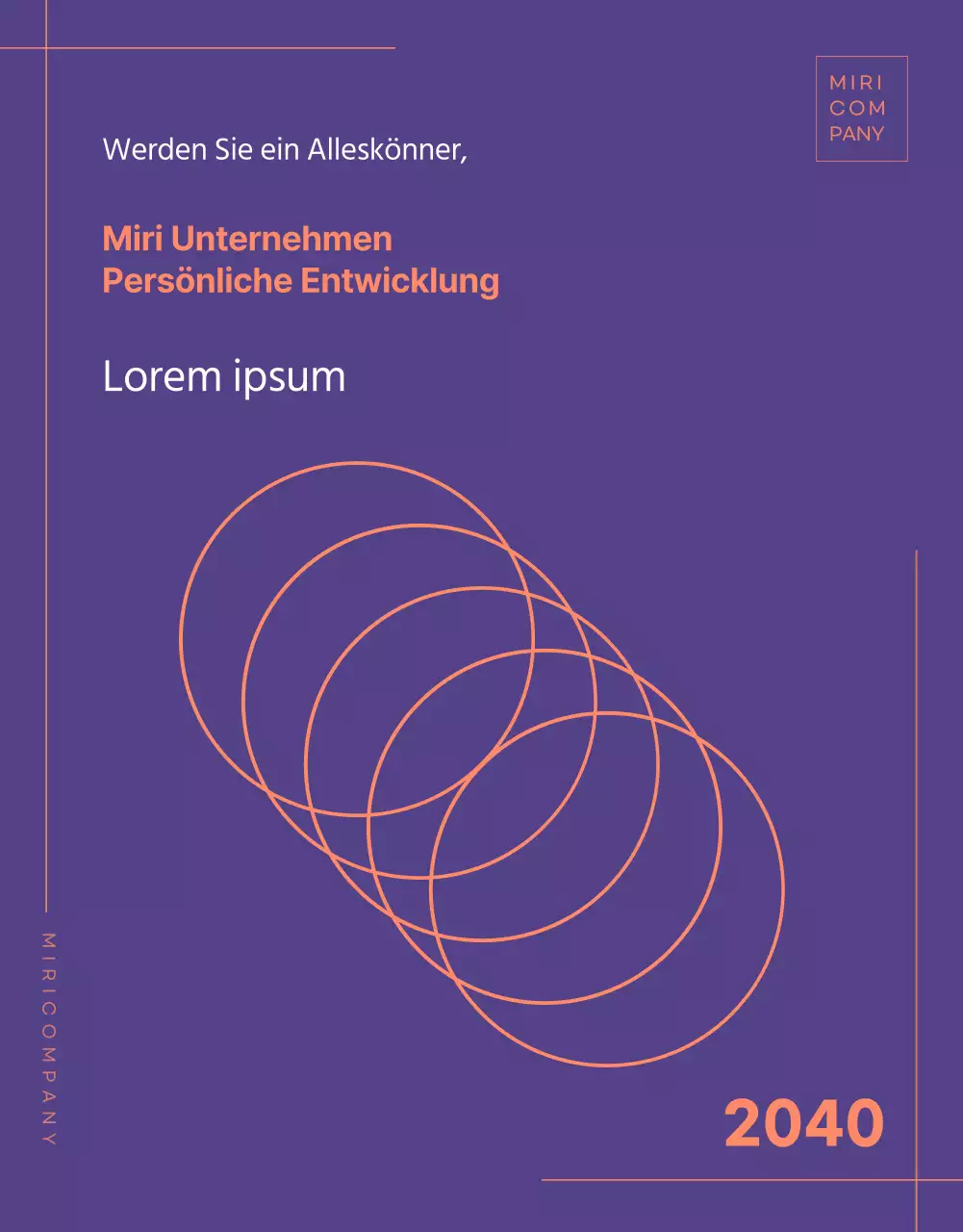 Details des Unternehmensprogramms in Lila mit orangefarbenen Akzenten