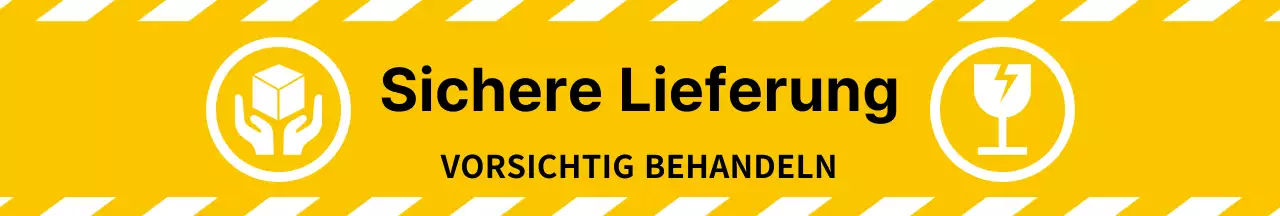 Einfaches gelbes Symbol Sicherer Versand