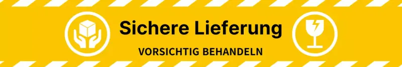 Einfaches gelbes Symbol Sicherer Versand