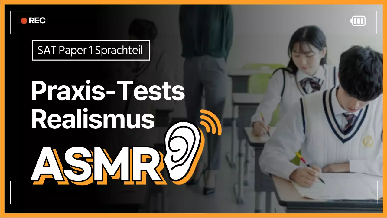 Ein einfacher orangefarbener SAT-Übungstest ASMR-Post
