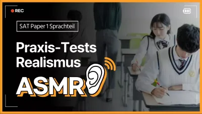 Ein einfacher orangefarbener SAT-Übungstest ASMR-Post